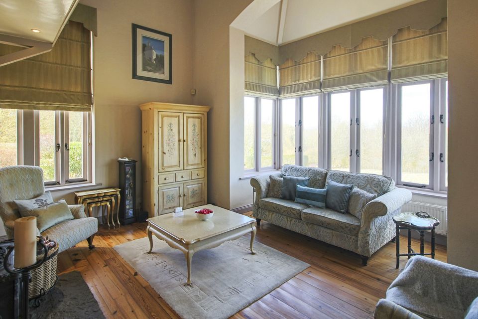 The sitting room and window at Keshcarrigan, Co Leitrim